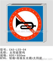 Traffic road solar energy prohibition horn instruction signage