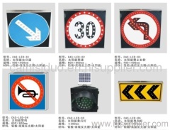 Traffic road solar energy yellow flash light signage