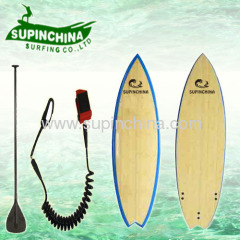 bamboo short board surfboard