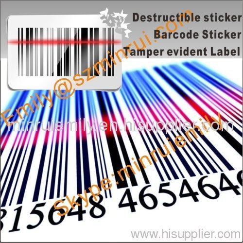 destructive vinyl barcode stickers