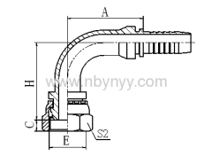 90° METRIC FEMALE MULTISEAL HYDRAULIC TUBE FITTING HOSE