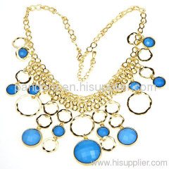 2013 Fashion Choker Gold Chain Resin Bib Necklaces Wholesale For Women