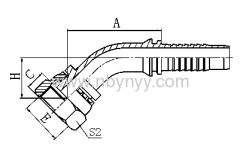 20242/20242-T 45° GB METRIC FEMALE FLAT SEAT HYDRAULIC TUBE FITTING HOSE FITTING PIPE FITTING