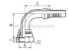 20291/20291-T 90° METRIC FEMALE FLAT SEAT GB/T 9065.3 HYDRAULIC TUBE FITTING HOSE FITTING PIPE FITTING