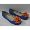 Flat ladies flower dress shoes
