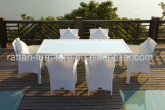 dinning furniture PE rattan set for 6 chairs