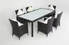 modern furniture PE rattan dinner set table and chair 7pcs