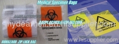 Medical specimen bag, specimen bag, kangaroo bag, Grip Seal bags, biohazard zip lock bag