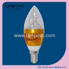 LED candle bulb light C37 E27 3*1W 4W