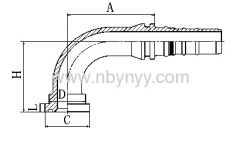 87393 90° SAE FLANGE 3000 PSI HYDRAULIC HOSE FITTING PIPE FITTING COUPLING