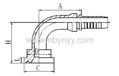 90° SAE FLANGE HYDRAULIC HOSE FITTING PIPE FITTING