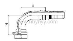 90°SAE FLANGE 6000 PSI HYDRAULIC RUBBER HOSE FITTING PIPE FITTING