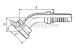 87942 45°FLANGE 9000 PSI HYDRAULIC HOSE FITTING PIPE FITTING ELBOW COUPLING