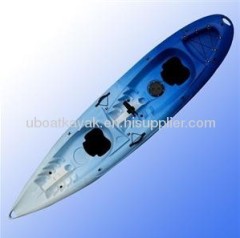 double kayak with fishing bracket installed can be used for fishing