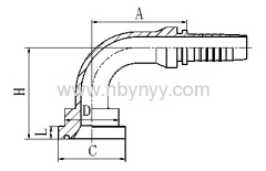 90°FLANGE HYDRAULIC HOSE FITTING PIPE FITTING