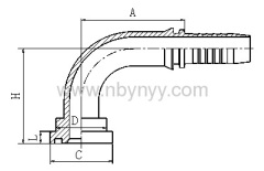 88191 90°JIS FLANGE HYDRAULIC HOSE FITTING PIPE FITTING COUPLING