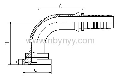 90°JIS FLANGE HYDRAULIC HOSE FITTING PIPE FITTING COUPLING