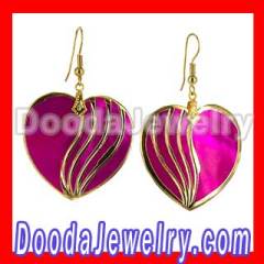 2013 Fashion Hand Painted Heart Shaped Shell Earrings Wholesale