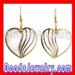 2013 Fashion Hand Painted Heart Shaped Shell Earrings Wholesale