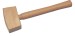 Wooden mallet hammer work with wood chisel