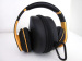 studio black and yellow color headphone, iphone headset