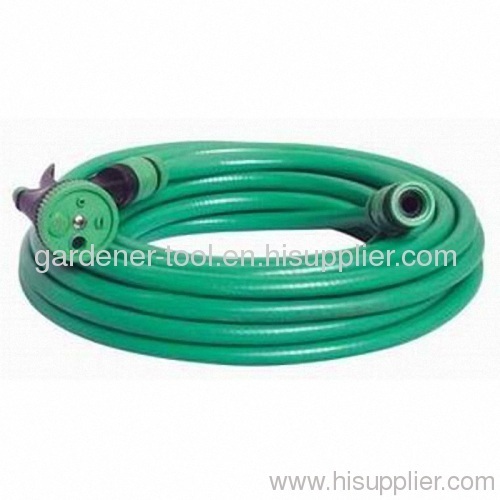 PVC garden hose pipe with plastic nozzle