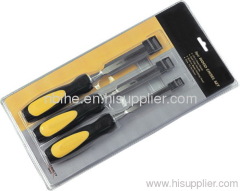 4pcs High-Level Wooden Chisel Set with easy plastic rack