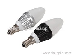 E14 Φ37mm×103mm Die-casted Aluminum Base Black 1.5W LED Candle Bulb Light