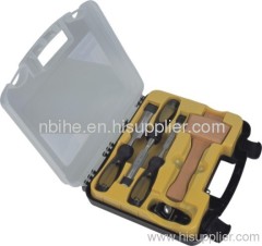 Metal Strike Cap All Purpose 5-Piece Chisel Set with plastic inject box