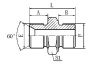 1BL BSP MALE DOUBLE USE FOR 60° CONE SEAT OR BONDED SEAL / METRIC MALE WITH BONDED SEAL HYDRAULIC HOSE FITTING PIPE