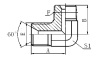 1BN9 90° ELBOW BSP MALE DOUBLE USE FOR 60° CONE SEAT OR BONDED SEAL / NPT MALE HYDRAULIC HOSE FITTING PIPE FITTING