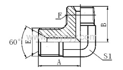 1BN9 90° ELBOW BSP MALE DOUBLE USE FOR 60° CONE SEAT OR BONDED SEAL / NPT MALE HYDRAULIC HOSE FITTING PIPE FITTING