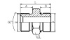 1BO BSP MALE DOUBLE USE FOR 60° CONE SEAT OR BONDED SEAL / SAE O-RING BOSS L-SERIES ISO 11926-3 HYDRAULIC HOSE FITTING