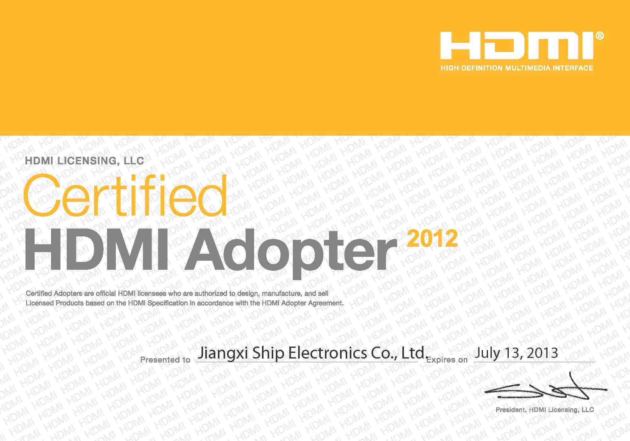 2012~2013 HDMI Adopter
