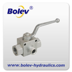BSP (ISO 228) connection 3 way high pressure ball valves