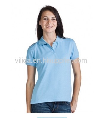 Short sleeve embroidered logo cheap women polo t shirt