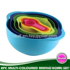 8PC Coloured Mixing Bowl Set