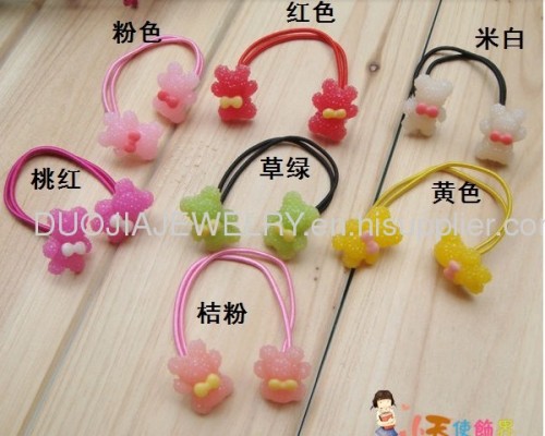 2012 fashion Fancy Handmade SBDFS021 Lovely Hair Rubber Bands with Resin Design/Hair Elastic Bands 