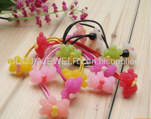 Lovely Hair Rubber Bands with Resin Design/Hair Elastic Ban