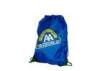 Customized Blue Cool 210D Polyester Promotional Drawstring Backpacks / Bags Economic