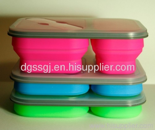 silicone square lunch box