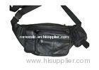 Custom Economic Waterproof Black Leather Travel Waist Bag For Hikers, Sports Enthusiasts