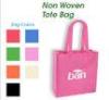 Pink Non-Woven Tote Bags, Nonwoven Shopping Bag With Heat Transfer Logo