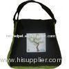 Lightweight Black Polyester Reusable Bags, RPET Foldable Shopping Bag With Logo