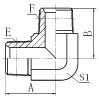 1T9-SP 90° ELBOW BSPT MALE HYDRAULIC ADAPTER FITTING ELBOW PIPE FITTING