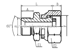 2B-G BSP MALE 60° SEAT/BSP FEMALE PRESSURE GAUGE CONNECTORS HYDRAULIC ADAPTER FITTINGS PIPE FITTING UNION PIPE JOINT