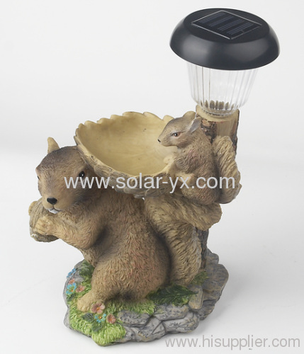 LED Resin solar squirrel lights