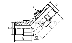 1FO4-OG 45° ELBOW ORFS MALE O-RING/SAE O-RING BOSS S-SERIES ISO 11926-2 HYDRAULIC ADAPTER FITTING ELBOW PIPE FITTING