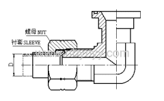 1JFL9 90° ELBOW JIC MALE 74° CONE / L-SERIES FLANGE ISO 6162-1 HYDRAULIC ADAPTER FITTING ELBOW PIPE FITTING