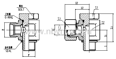 METRIC BANJO HYDRAULIC ADAPTER FITTING ELBOW PIPE FITTING